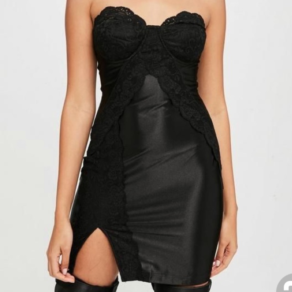 Carli Bybel x Missguided Black Satin Dress